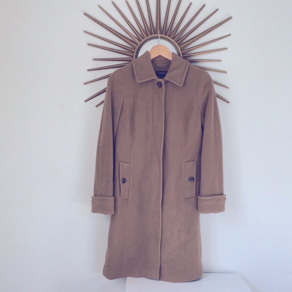 Land’s End Cashmere Wool Camel Coat.